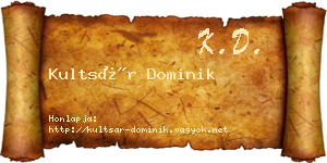 Kultsár Dominik névjegykártya